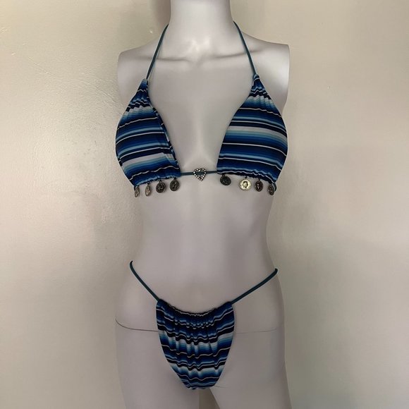 blue striped coin bikini - Picture 8 of 8